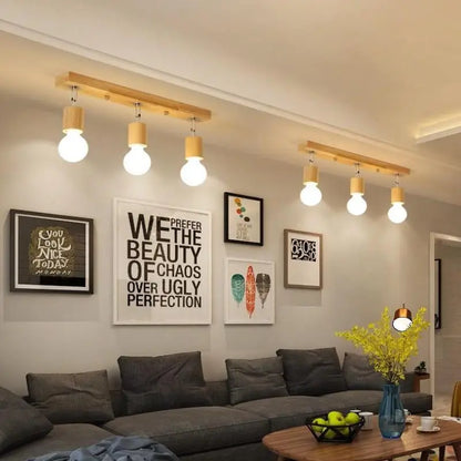 Lampe projecteur LED rotatif en bois Élise à montage en surface