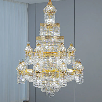 Lustre en cristal Isabelle Palace, luminaire de luxe pour escalier en duplex