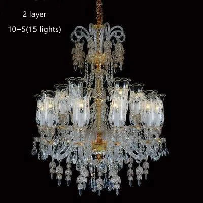 Long lustre en verre transparent pour salon et bureau