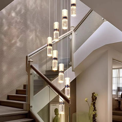 Isabelle Luxury Long Crystal LED Pendant Chandelier