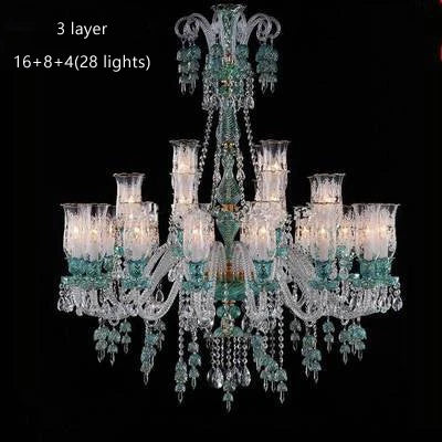 Long lustre en verre transparent pour salon et bureau