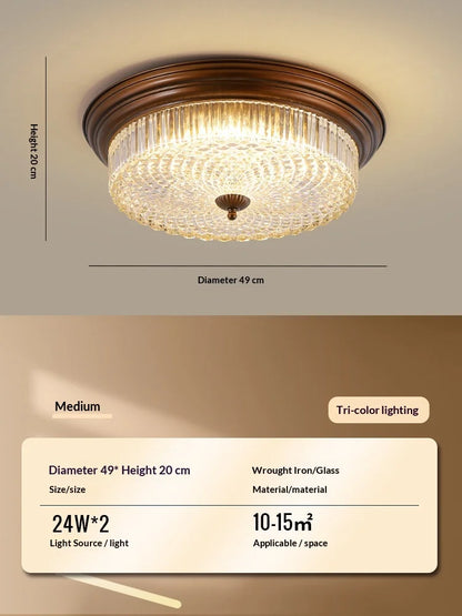 Geneviève Retro Ceiling Lamp Glass Metal Ambient Light