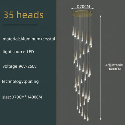 Lustre suspension Vivienne Crystal Staircase pour intérieurs de luxe