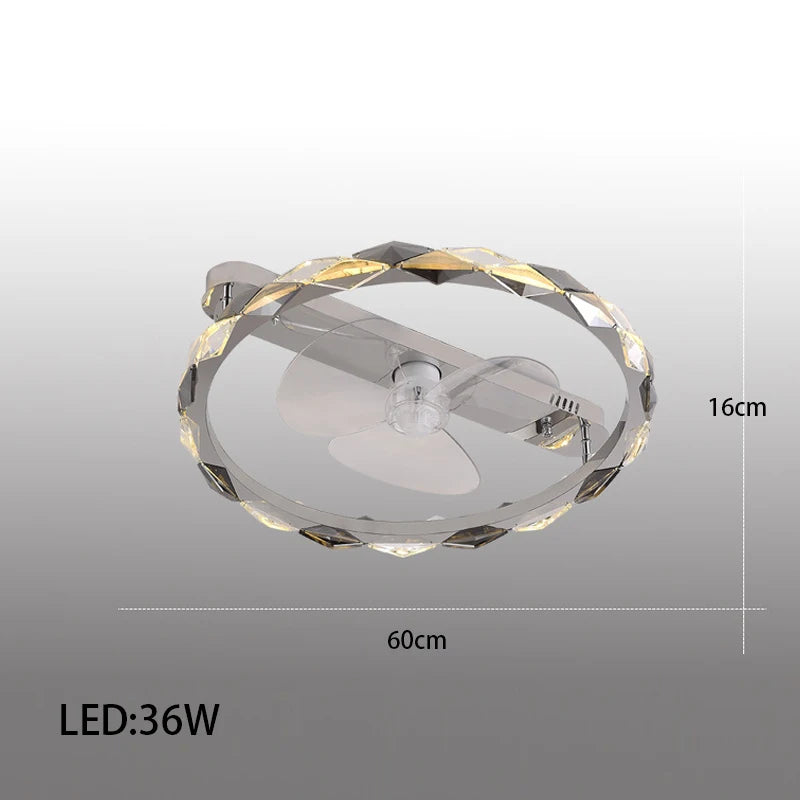 Élodie 2025 Plafonnier Moderne Anneau Cristal LED Dimmable Lustre Décoration Luminaire Argent