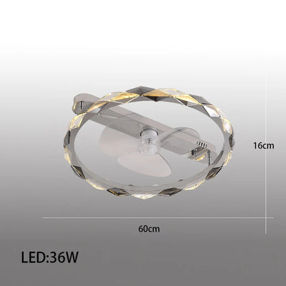 Élodie 2025 Plafonnier Moderne Anneau Cristal LED Dimmable Lustre Décoration Luminaire Argent