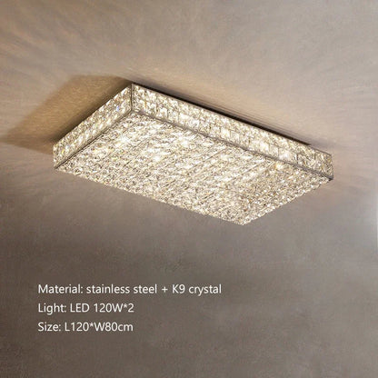 Élodie Modern Luxury K9 Crystal LED Ceiling Lamp For Living Dining Bedroom Home Interior Light