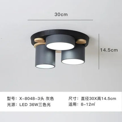 Émilie Nordic Wood Accent LED Ceiling Light