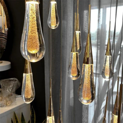 Lustre Madeleine en cristal avec pampilles