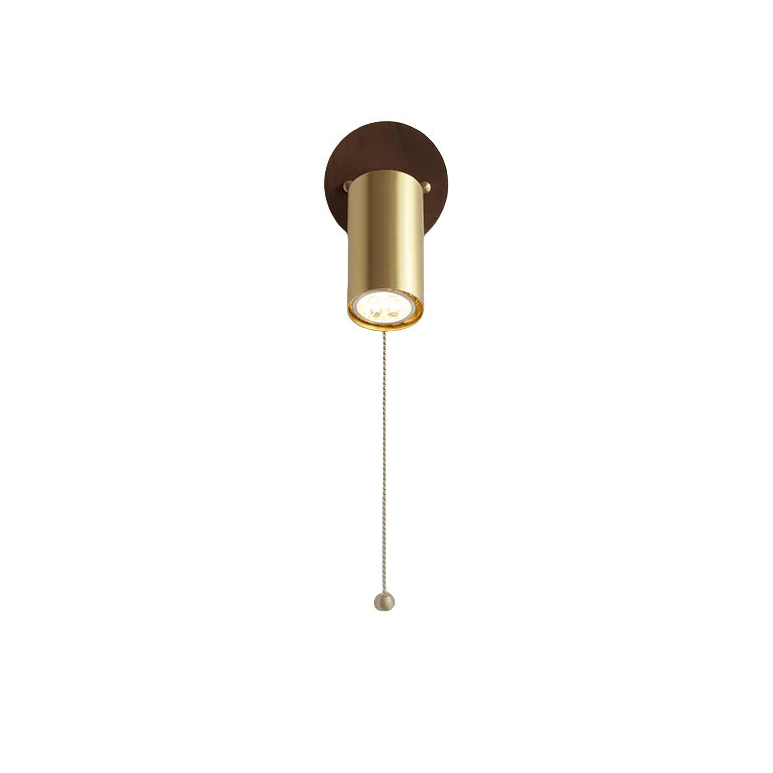 Lampe murale LED Camille Or Cuivre Noyer Style Japonais