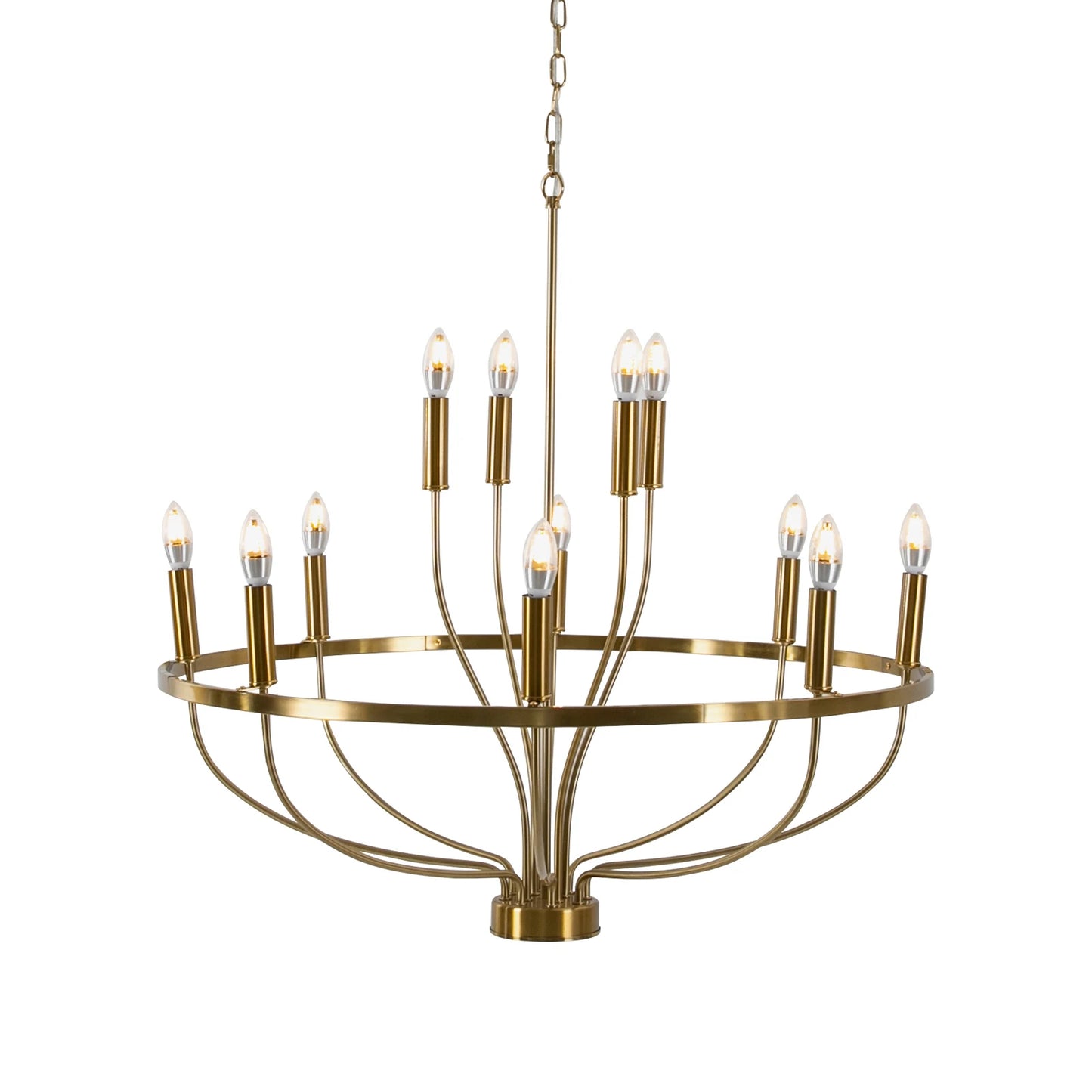 Lustre rond rustique de 60 W style bougie pour salle à manger et café