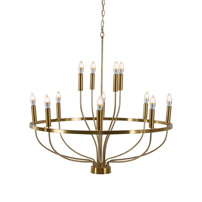 Lustre rond rustique de 60 W style bougie pour salle à manger et café