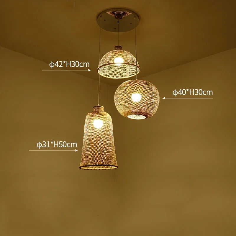 Aurélien Bamboo Rattan Pendant Light Handwoven Ceiling