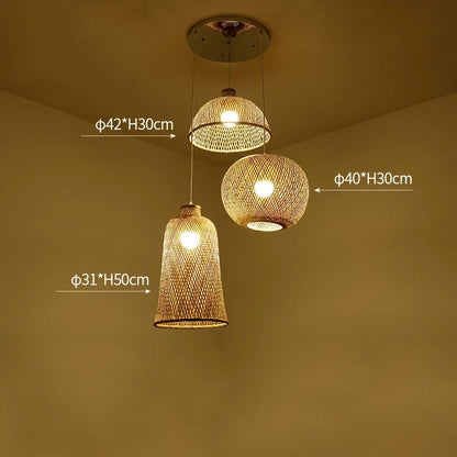 Aurélien Bamboo Rattan Pendant Light Handwoven Ceiling