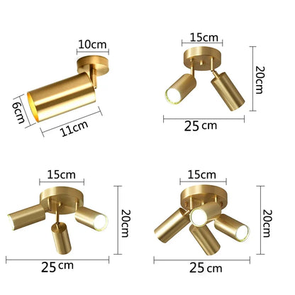 Plafonnier multipositions orientable Juliette Postmodern Gold GU10