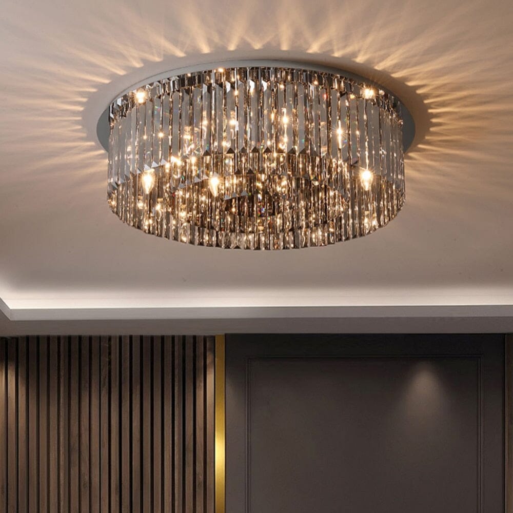 Lustre en cristal gris fumé de luxe Céleste