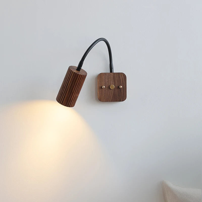 Élodie Walnut Wood LED Wall Lamp 30cm