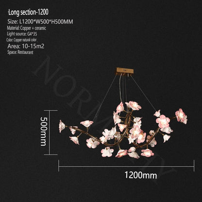 Lustre floral en céramique de luxe Celestia
