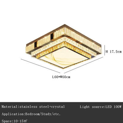 Plafonnier à LED encastrable Celestia Gold Crystal
