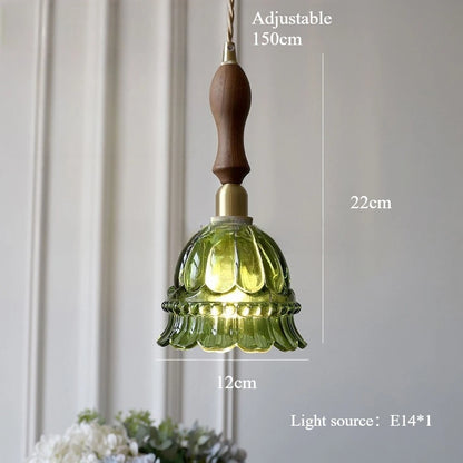 Lina Modern Minimalist Green Glass Pendant Light