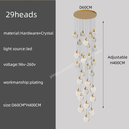 Anastasia Crystal Staircase Pendant Chandelier for Luxury Loft Spaces
