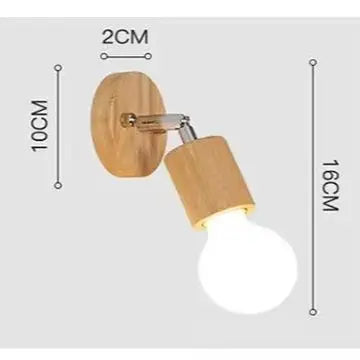 Lampe projecteur LED rotatif en bois Élise à montage en surface