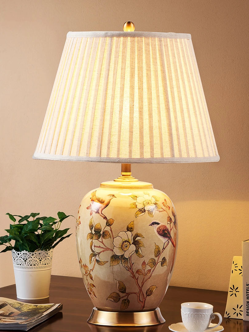 Grande lampe de table LED en céramique pour la décoration du salon et de la chambre