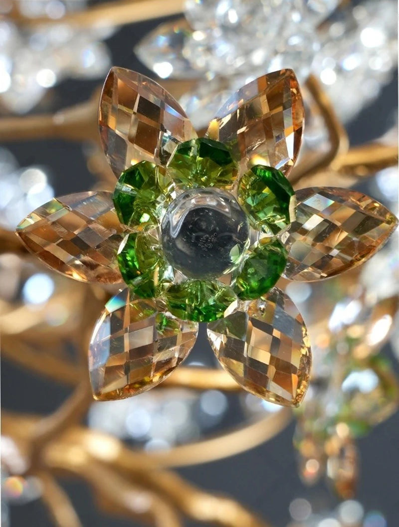 Solid Brass Branch Crystal Chandelier
