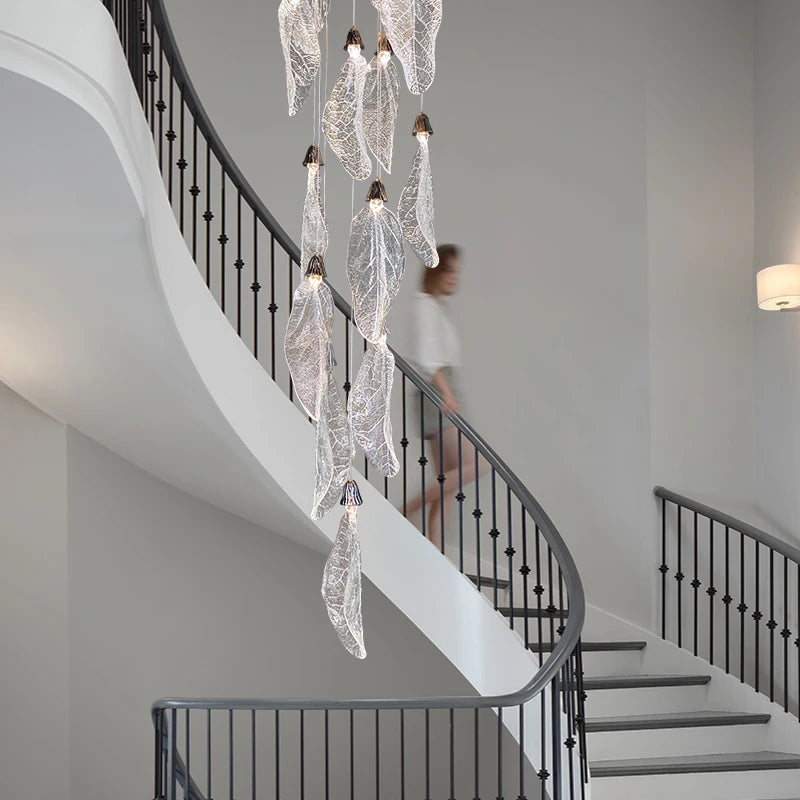 Aurélie Suspension LED Art Déco Feuille Flottante