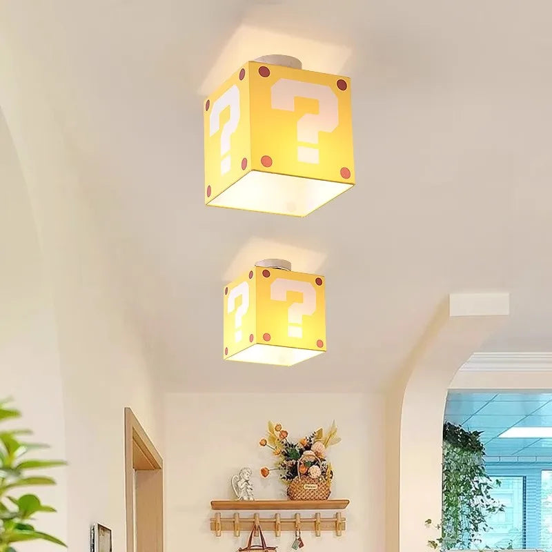 Sophie Lampe de Plafond pour Enfants Point d'Interrogation Jaune Créative Lumière de Chambre