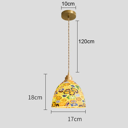Isabelle Shell Suspension Verre Art Déco Lampe de Chevet
