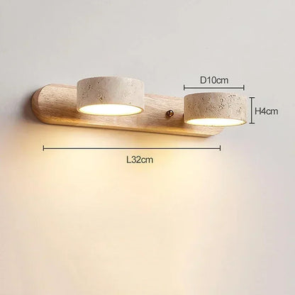 Applique murale LED rotative Amélie Travertin Duo