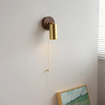 Lampe murale LED Camille Or Cuivre Noyer Style Japonais