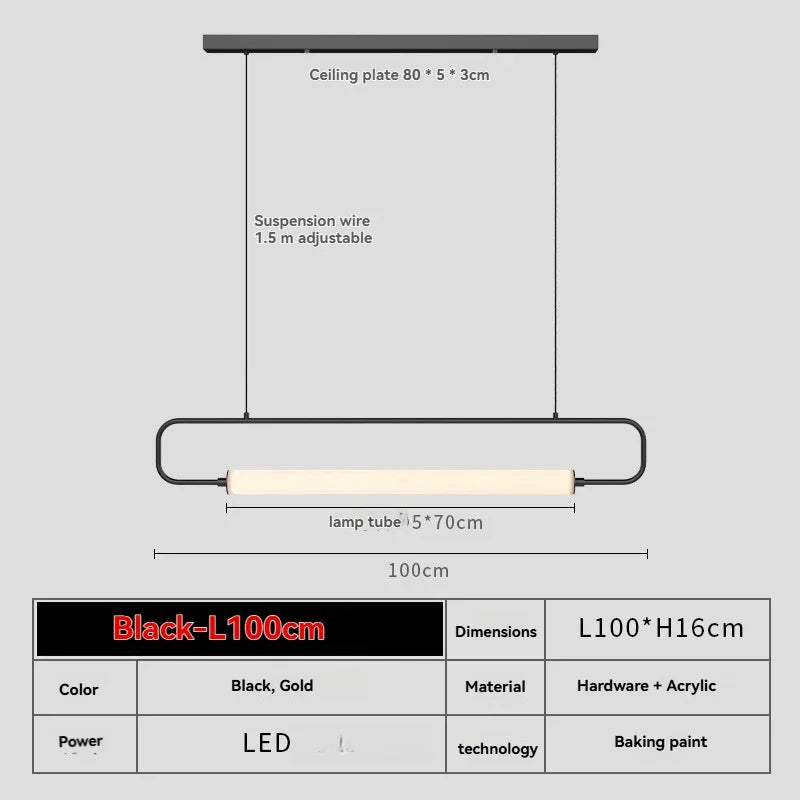 Aurélie Nordic Linear Tube Pendant Light