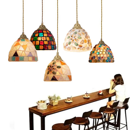 Isabelle Shell Suspension Verre Art Déco Lampe de Chevet