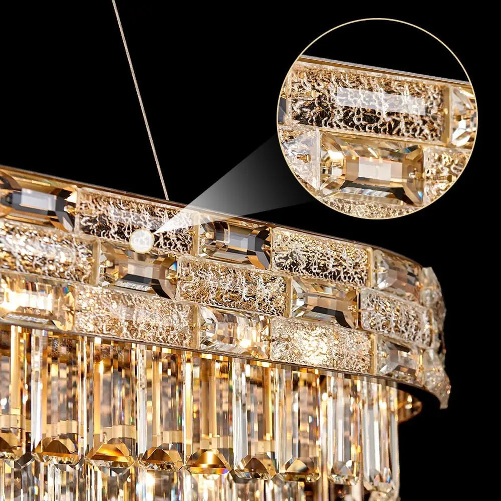 Lustre Suspendu Circulaire de Luxe en Cristal pour Salle à Manger et Salon
