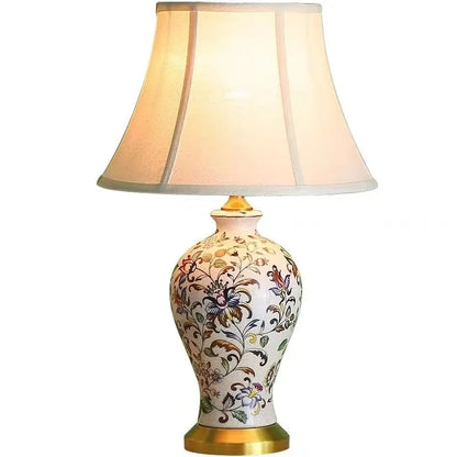 Émilienne Floral Ceramic Vase Table Lamp