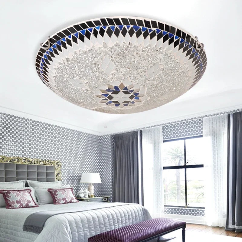 Plafonnier LED Sofia en verre turc
