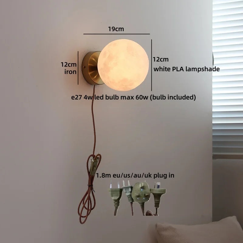 Élise Nordic White Iron LED Wall Lamp Kids Room Decor