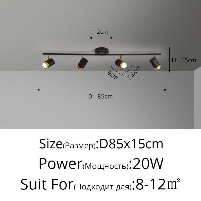 Plafonnier Projecteur LED Élise Noir & Blanc Moderne