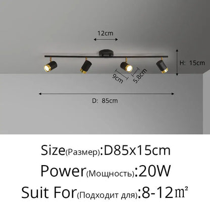 Plafonnier Projecteur LED Élise Noir & Blanc Moderne