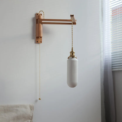 Applique murale Élise en céramique et bois pour chambre et salle de bain