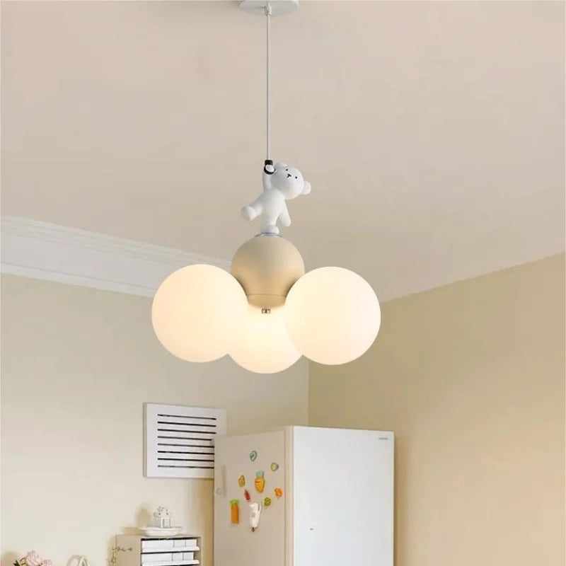 Élodie Crème Dessin Animé Ballon Ours Enfants Plafonnier Suspension Chambre