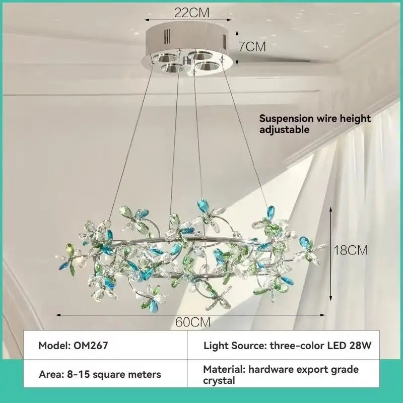 Camille Suspension Guirlande en Cristal Français Lampe de Chambre de Princesse
