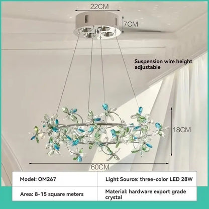 Camille Suspension Guirlande en Cristal Français Lampe de Chambre de Princesse