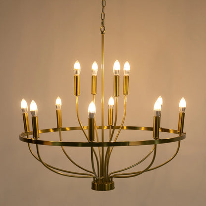 Lustre rond rustique de 60 W style bougie pour salle à manger et café
