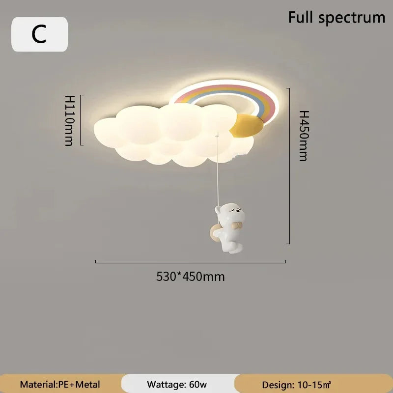 Plafonnier LED Élodie Nuage Nordique Moderne pour Chambre d'Enfant