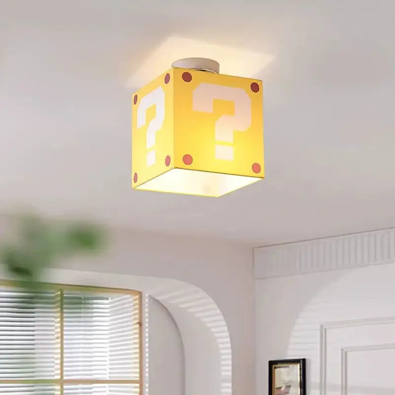 Sophie Lampe de Plafond pour Enfants Point d'Interrogation Jaune Créative Lumière de Chambre