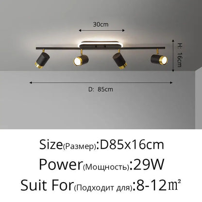 Plafonnier Projecteur LED Élise Noir & Blanc Moderne