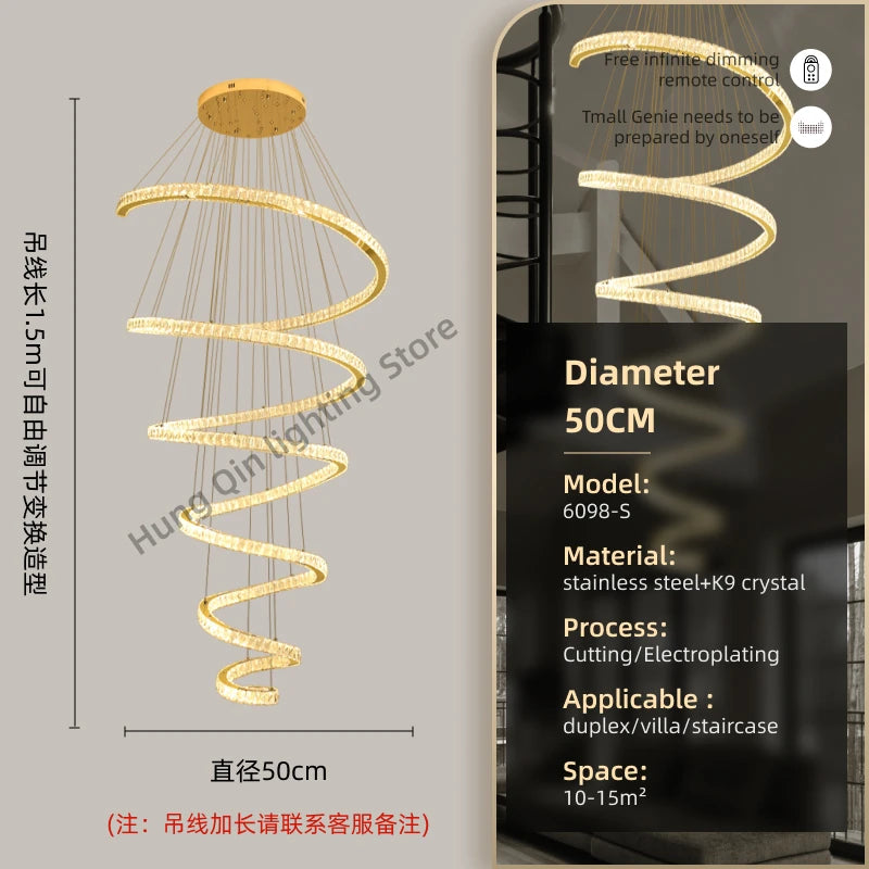 Modern Crystal Pendant Light for Dining Room and Living Room