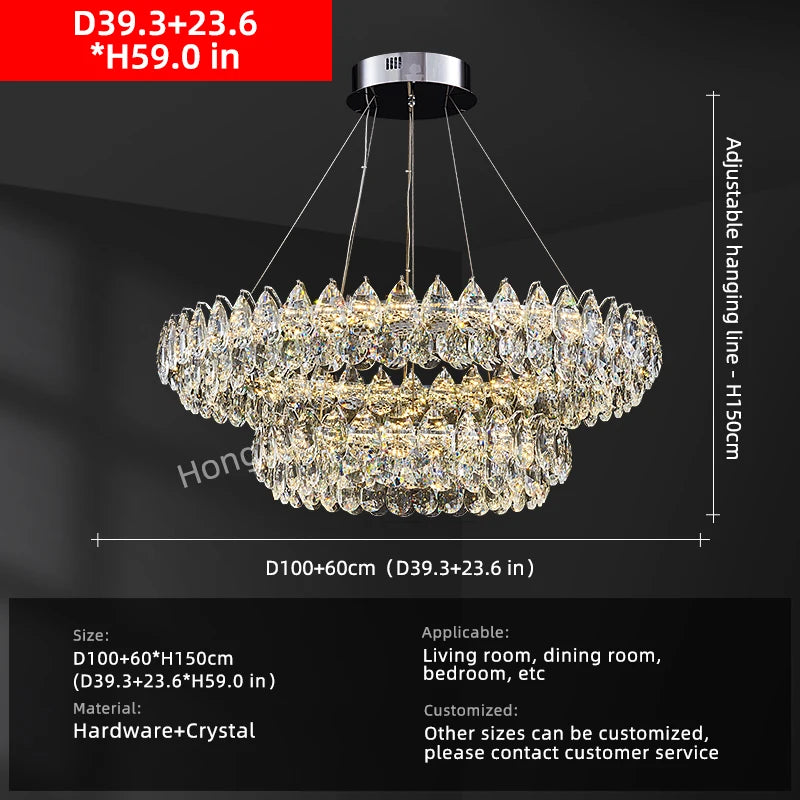 Geneviève Crystal Halo LED Pendant Chandelier